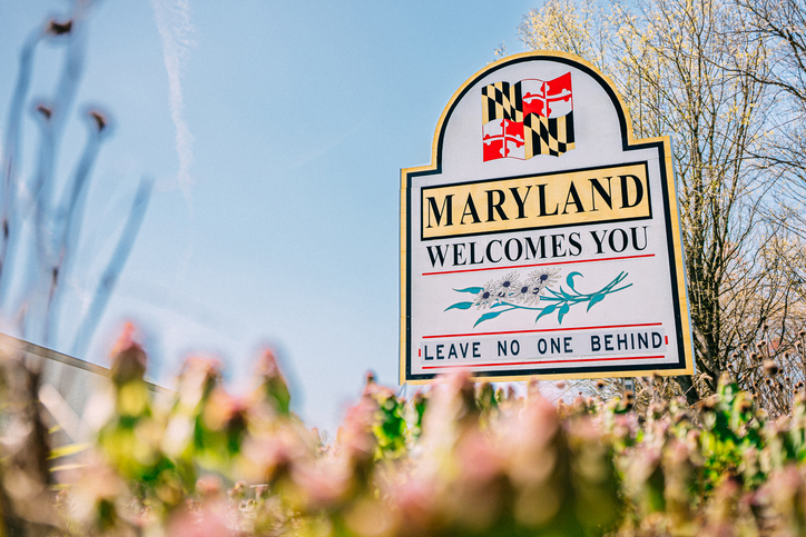 Welcome to Maryland state sign